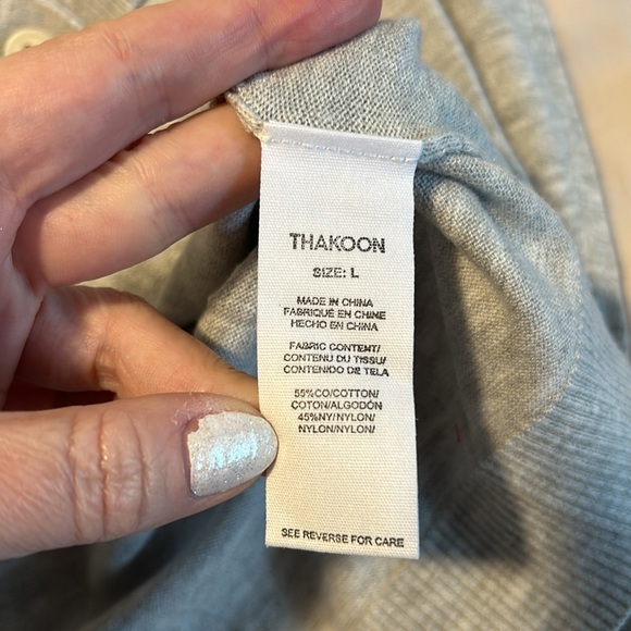 NWT THAKOON Cropped Cardigan Heather Gray Large - Picture 4 of 8